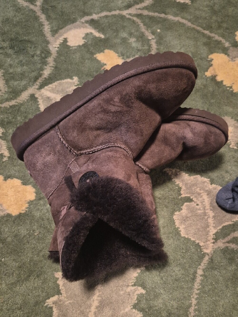 UGG Chestnut Suede Shearling Short Boots - Picture 2 of 6